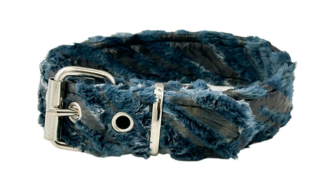 CK100F-125 ZEBRA FUZZY FABRIC  PLAIN CHOKER