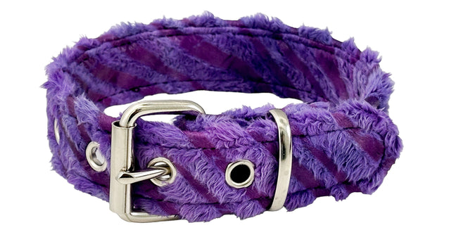CK100F-125 ZEBRA FUZZY FABRIC  PLAIN CHOKER