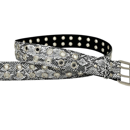 BT145SNK-WHITE  SNAKE 2 ROW GROMMET EYELET CARPENTER BELT
