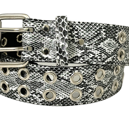 BT145SNK-WHITE  SNAKE 2 ROW GROMMET EYELET CARPENTER BELT
