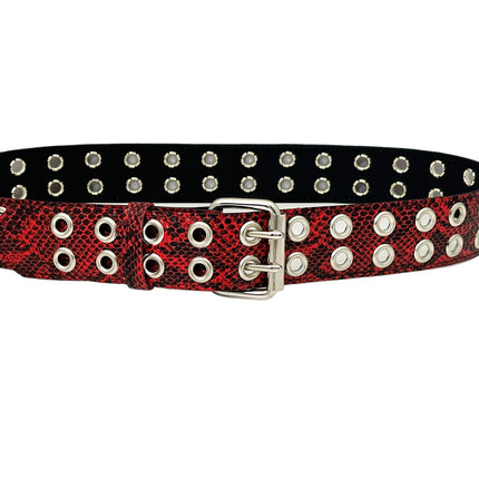 BT145SNK-RED SNAKE 2 ROW GROMMET EYELET CARPENTER BELT