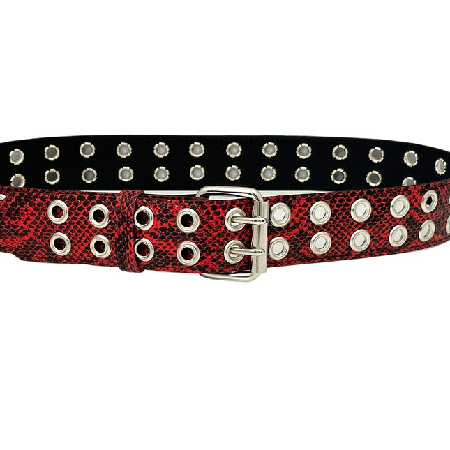 BT145SNK-RED SNAKE 2 ROW GROMMET EYELET CARPENTER BELT