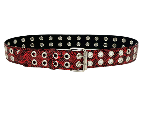 BT145SNK-RED SNAKE 2 ROW GROMMET EYELET CARPENTER BELT