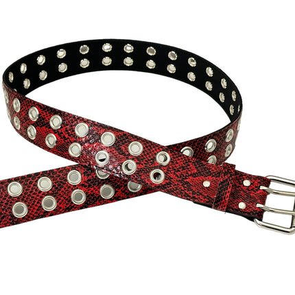 BT145SNK-RED SNAKE 2 ROW GROMMET EYELET CARPENTER BELT