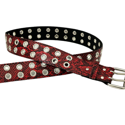 BT145SNK-RED SNAKE 2 ROW GROMMET EYELET CARPENTER BELT