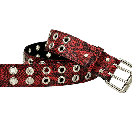 BT145SNK-RED SNAKE 2 ROW GROMMET EYELET CARPENTER BELT