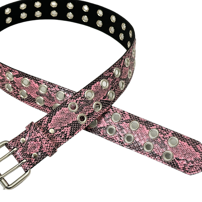 BT145SNK-PINK SNAKE 2 ROW GROMMET EYELET CARPENTER BELT