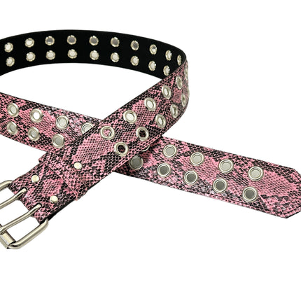 BT145SNK-PINK SNAKE 2 ROW GROMMET EYELET CARPENTER BELT