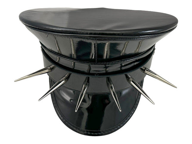 HT352P.BLK-RED  3" PIN SPIKE CAPTAIN HAT