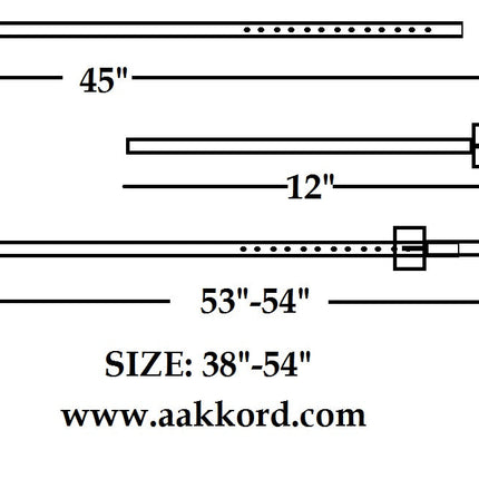 GS211-BS 3/4" GUITAR STRAP WITH BUCKLE AND BLACK PYRAMIDS