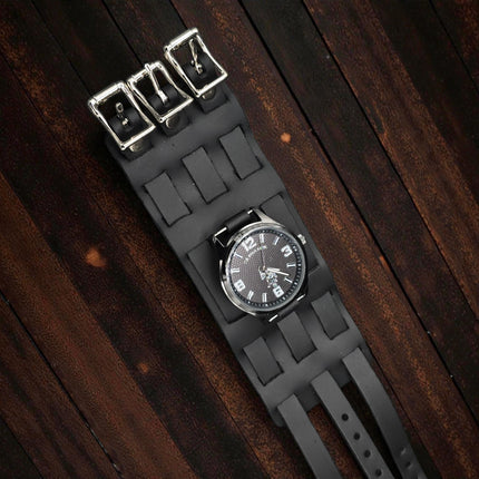 WBN-PLN LEATHER CLASSIC  WATCHBAND STYLE BUCKLE BRACELET