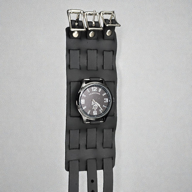 WBN-PLN LEATHER CLASSIC  WATCHBAND STYLE BUCKLE BRACELET