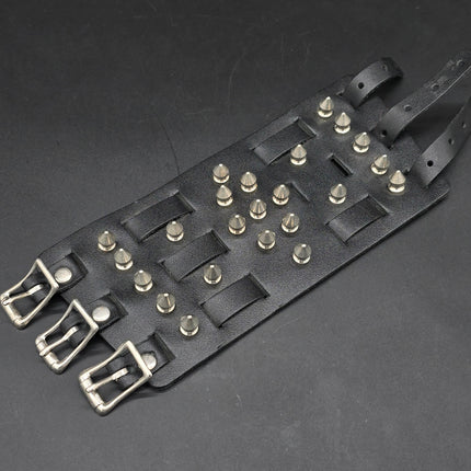 WBT-SPIKE-S    23PCS 1/2" SPIKE 4" WIDE WATCH BAND STYLE BRACELET CUFF (Copy)