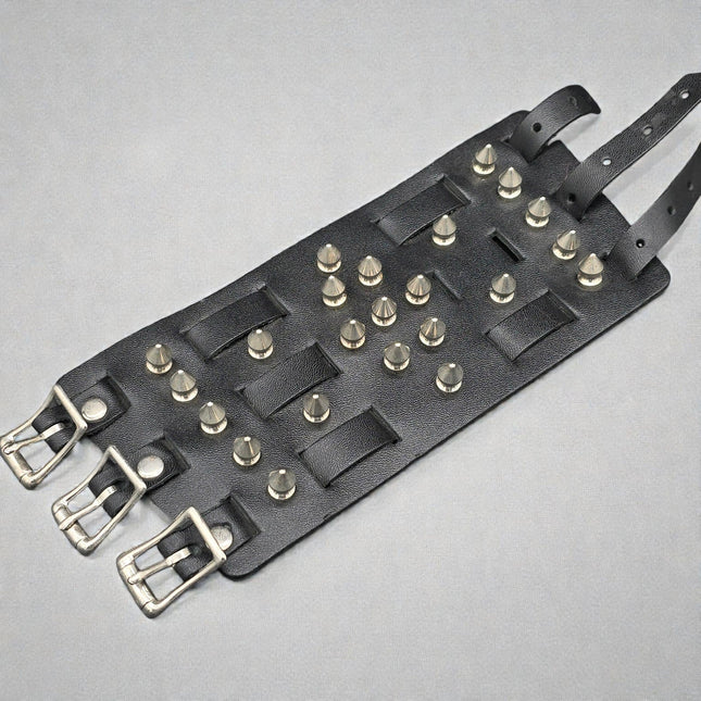 WBT-SPIKE-S    23PCS 1/2" SPIKE 4" WIDE WATCH BAND STYLE BRACELET CUFF (Copy)