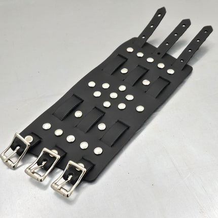 WBT-SPIKE    4" WIDE WATCH BAND STYLE BRACELET CUFF