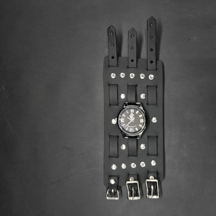 WBT-SPIKE    4" WIDE WATCH BAND STYLE BRACELET CUFF
