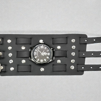 WBT-SPIKE    4" WIDE WATCH BAND STYLE BRACELET CUFF