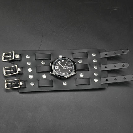 WBT-SPIKE    4" WIDE WATCH BAND STYLE BRACELET CUFF