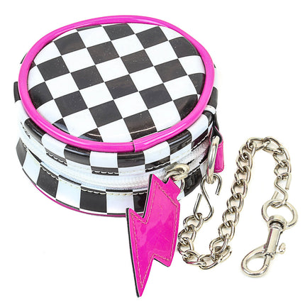 WCK802 CHECKERED ROUND WALLET