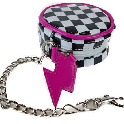 WCK802 CHECKERED ROUND WALLET