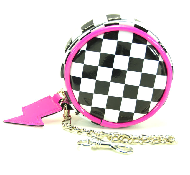 WCK802 CHECKERED ROUND WALLET