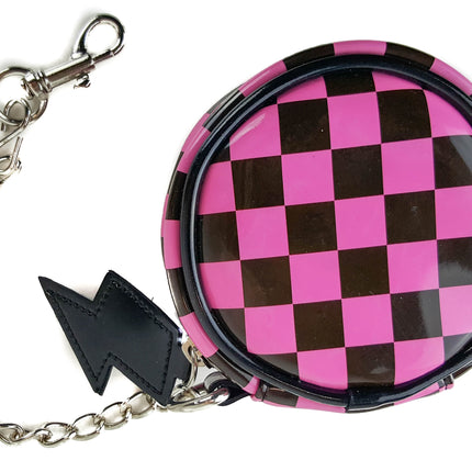 WCK802 CHECKERED ROUND WALLET