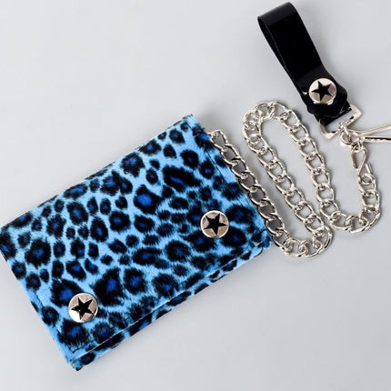 WF-LEO   HANDMADE FUZZY LEOPARD WALLET GEUINE LEATHER INSIDE