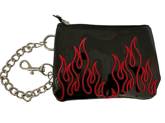 WFL702  EMBROIDERED FLAME PATENT LEATHER