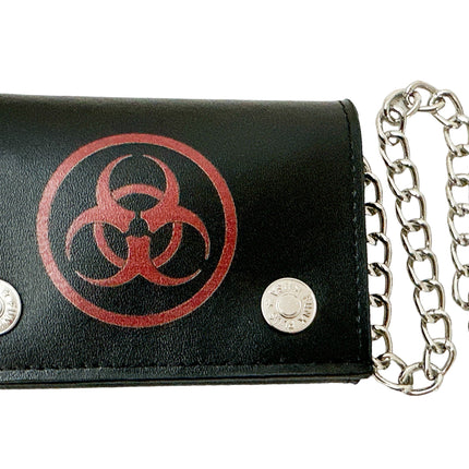 WP-BIO-BLK/RD  BIO HAZARD GENUINE  LEATHER