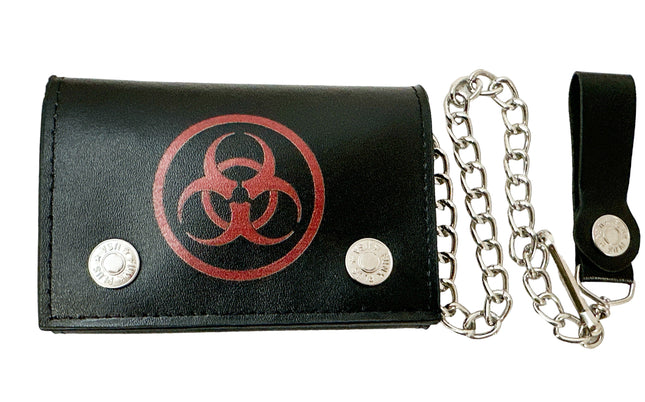 WP-BIO-BLK/RD  BIO HAZARD GENUINE  LEATHER