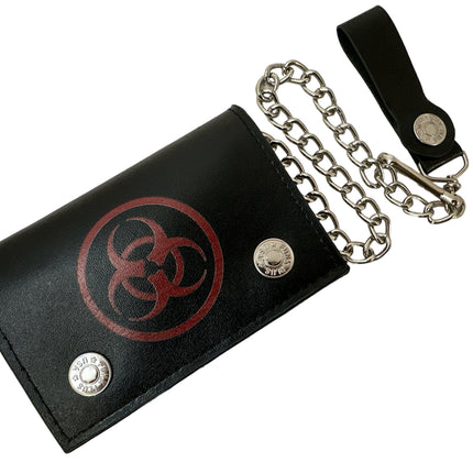 WP-BIO-BLK/RD  BIO HAZARD GENUINE  LEATHER
