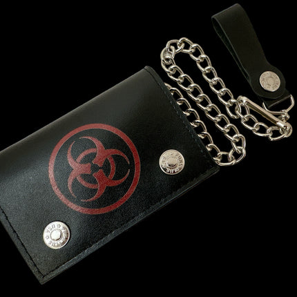 WP-BIO-BLK/RD  BIO HAZARD GENUINE  LEATHER
