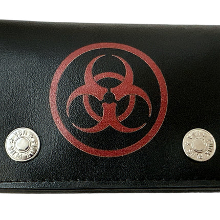 WP-BIO-BLK/RD  BIO HAZARD GENUINE  LEATHER
