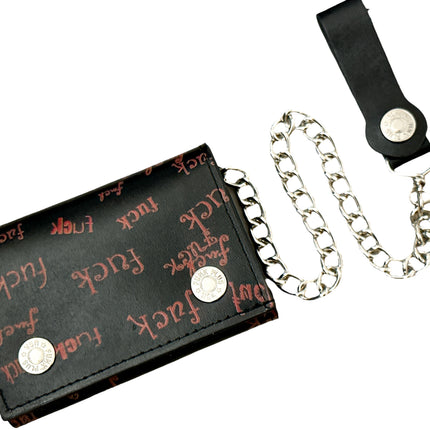 WP-FUCK-BLK/RD  GENUINE  LEATHER
