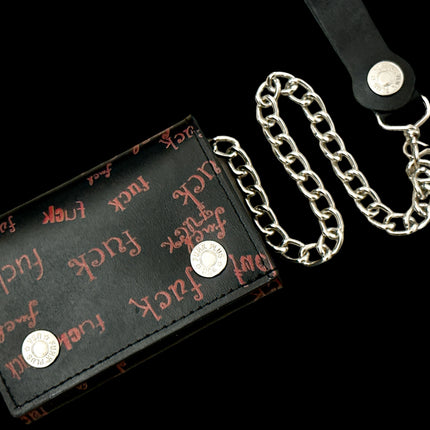 WP-FUCK-BLK/RD  GENUINE  LEATHER