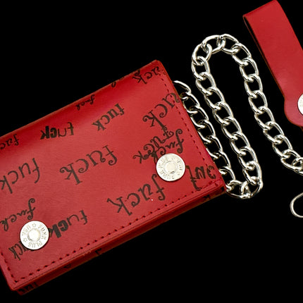 WP-FUCK-RED  GENUINE  LEATHER