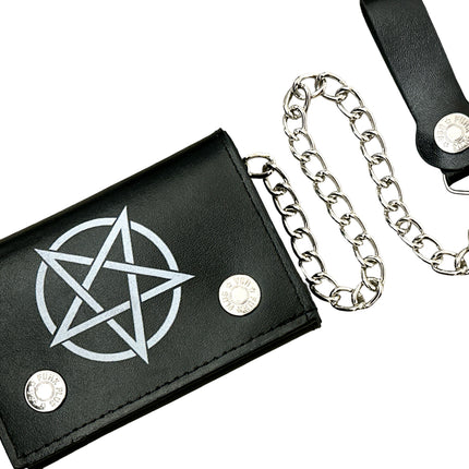 WP-PENTA-BLK PENTAGRAM GENUINE  LEATHER WALLET