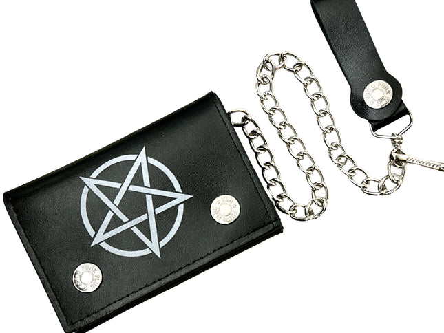WP-PENTA-BLK PENTAGRAM GENUINE  LEATHER WALLET