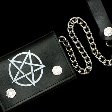 WP-PENTA-BLK PENTAGRAM GENUINE  LEATHER WALLET