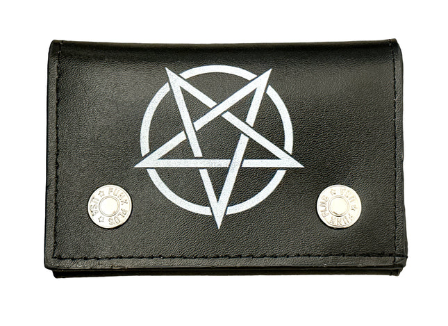 WP-PENTA-BLK PENTAGRAM GENUINE  LEATHER WALLET