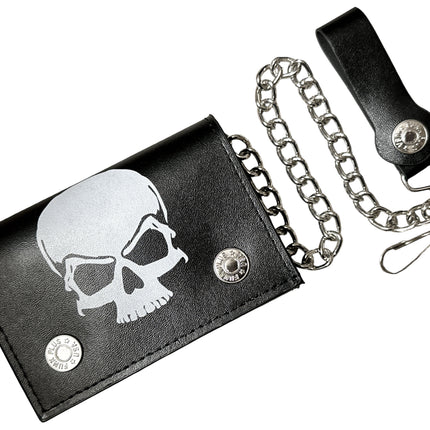 WP-SKULL-BLK   GENUINE  LEATHER