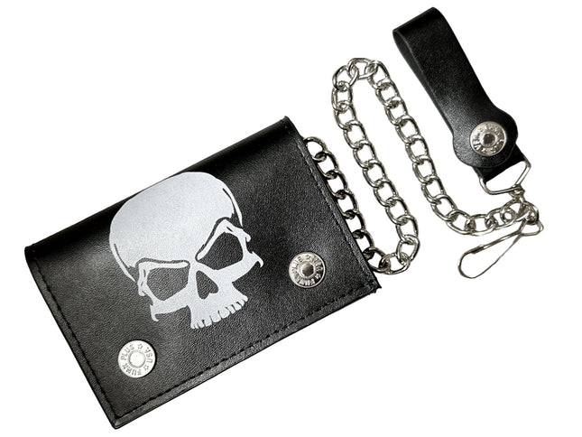 WP-SKULL-BLK   GENUINE  LEATHER