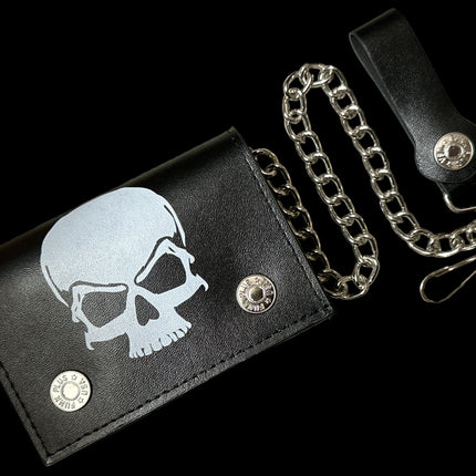 WP-SKULL-BLK   GENUINE  LEATHER