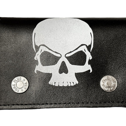 WP-SKULL-BLK   GENUINE  LEATHER