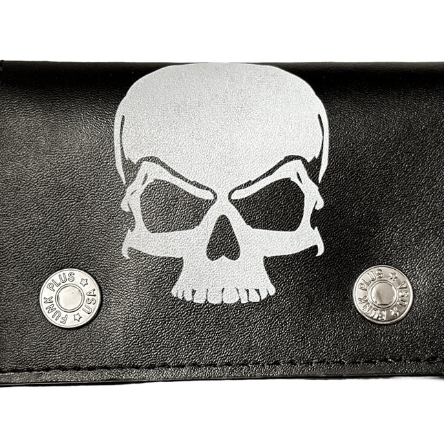 WP-SKULL-BLK   GENUINE  LEATHER