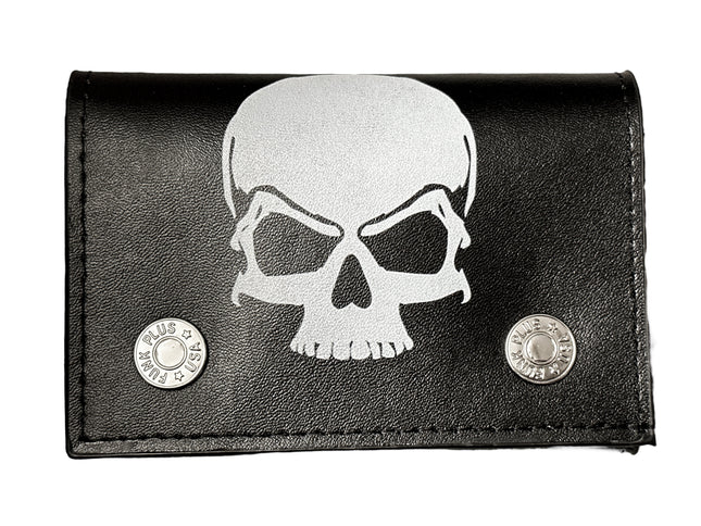 WP-SKULL-BLK   GENUINE  LEATHER