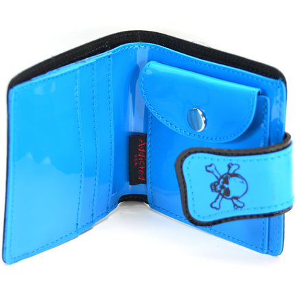 WSK401BLUE SKULL STRIPE WALLET