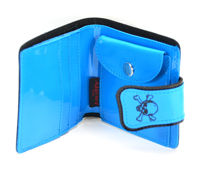 WSK401BLUE SKULL STRIPE WALLET