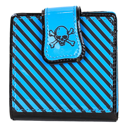 WSK401BLUE SKULL STRIPE WALLET