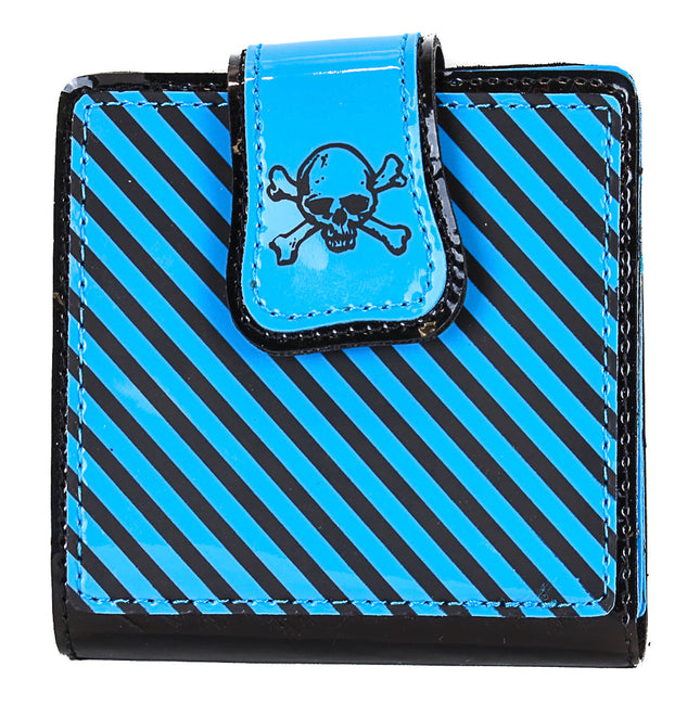 WSK401BLUE SKULL STRIPE WALLET